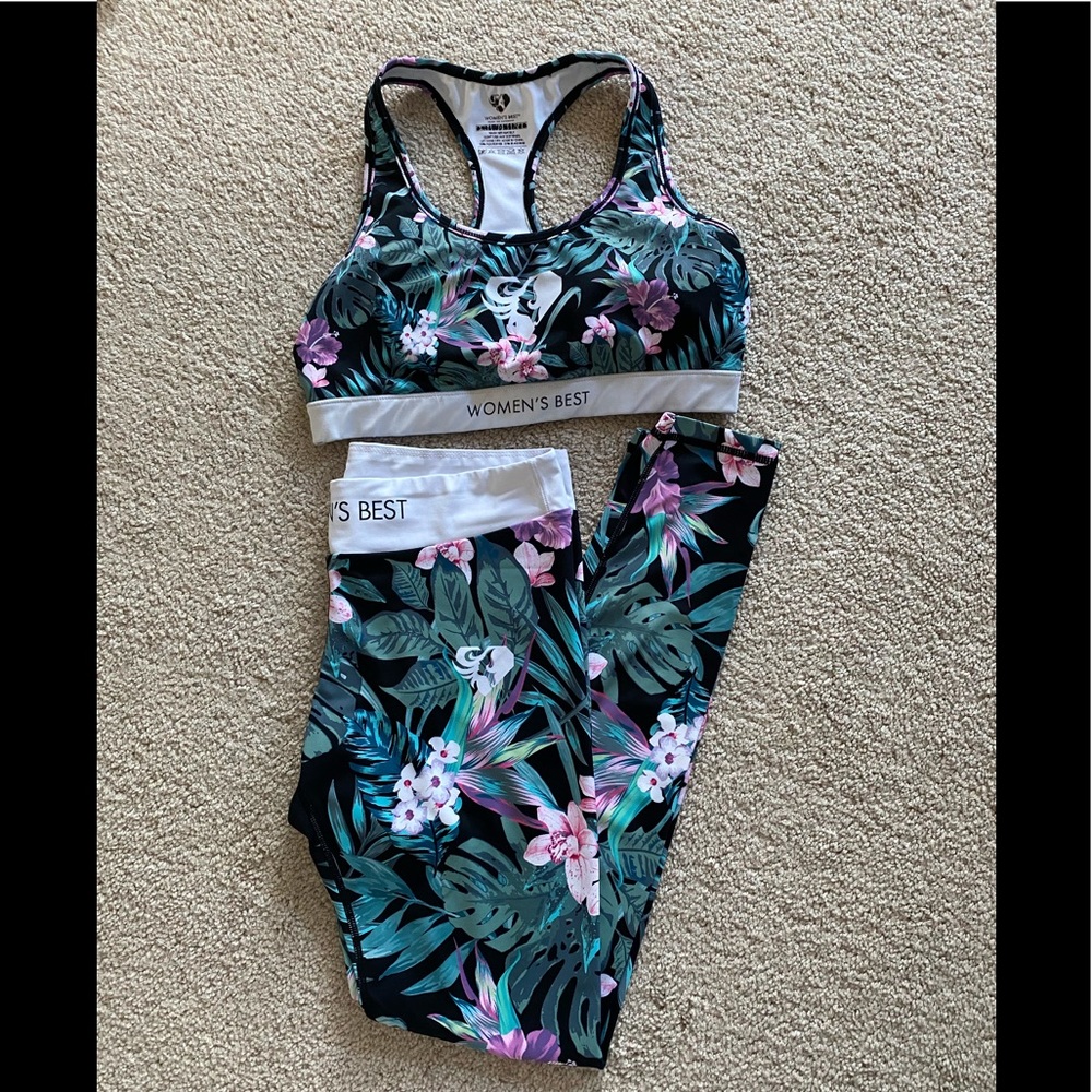 Women’s best tropical legging and sports bra